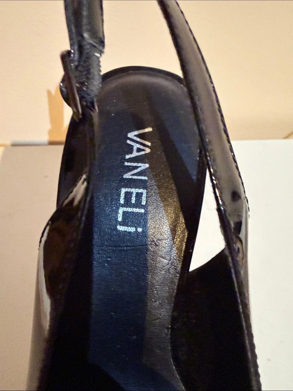 Van Eli Black Patent Slingback Pointed-Toe Pumps